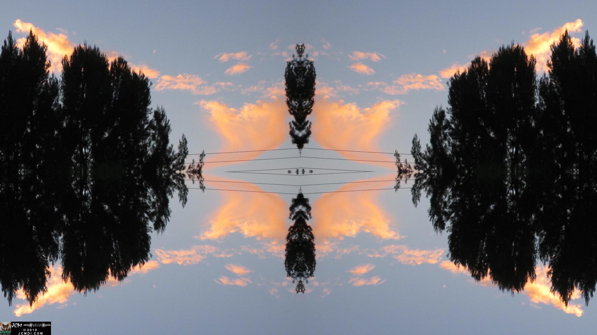 Quadroscopic Angel/Ghost clouds and sunset